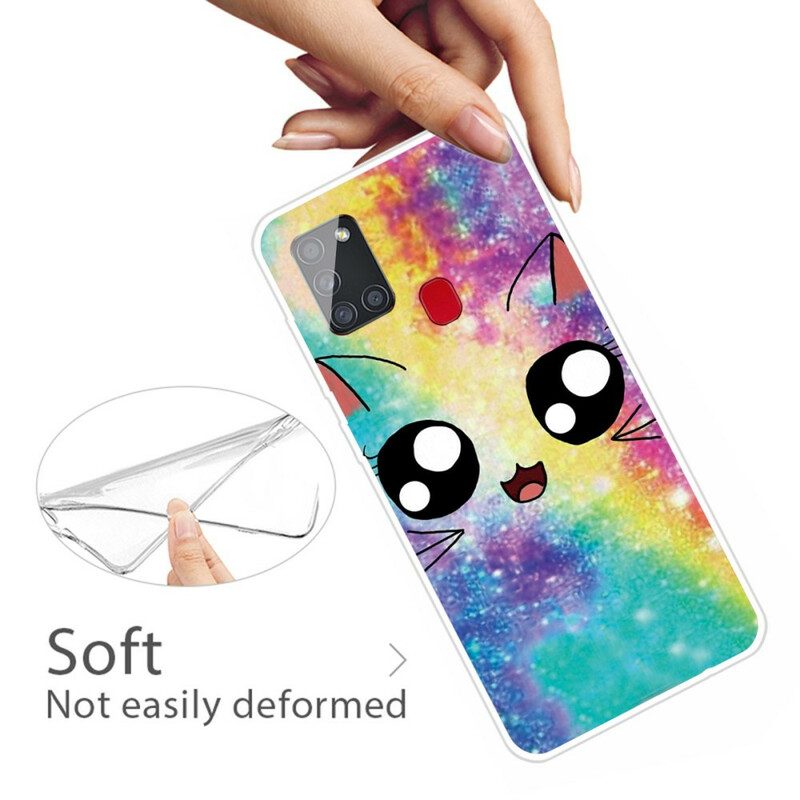 Cover Samsung Galaxy A21s Gatto Dei Cartoni Animati