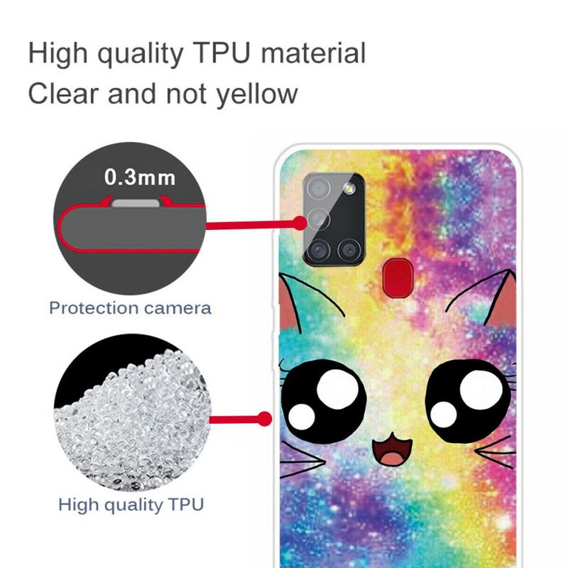 Cover Samsung Galaxy A21s Gatto Dei Cartoni Animati