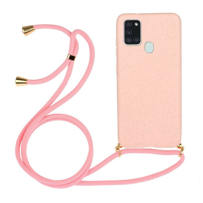 Cover Samsung Galaxy A21s Silicone Con Cordino Colorato