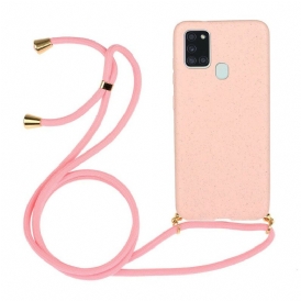 Cover Samsung Galaxy A21s Silicone Con Cordino Colorato