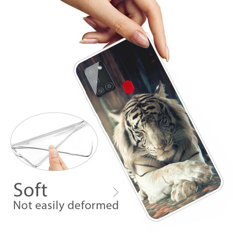 Cover Samsung Galaxy A21s Tigre Flessibile