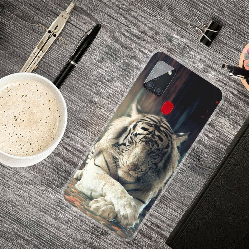 Cover Samsung Galaxy A21s Tigre Flessibile