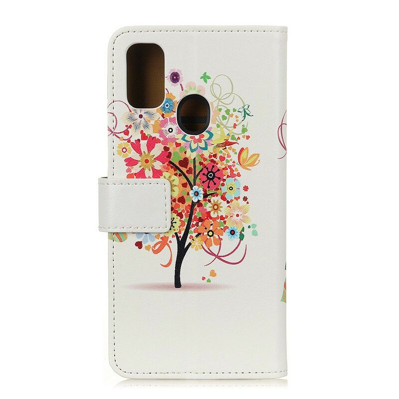 Custodia A Portafoglio Samsung Galaxy A21s Albero In Fiore