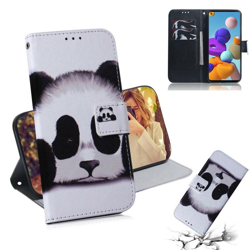 Custodia A Portafoglio Samsung Galaxy A21s Faccia Da Panda