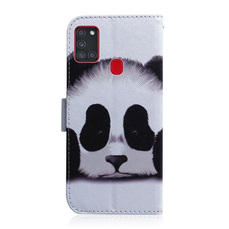 Custodia A Portafoglio Samsung Galaxy A21s Faccia Da Panda