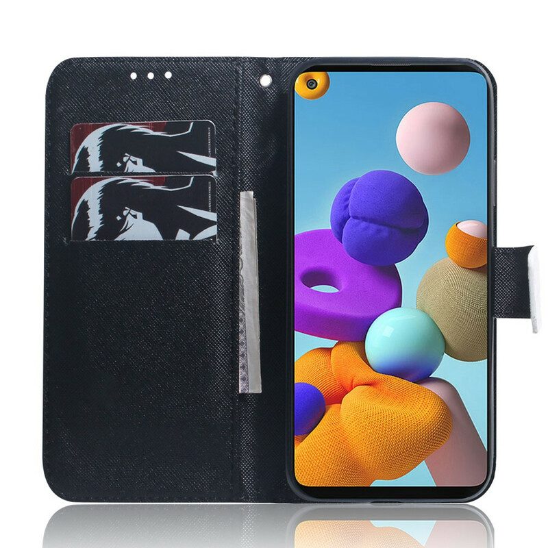 Custodia A Portafoglio Samsung Galaxy A21s Faccia Da Panda