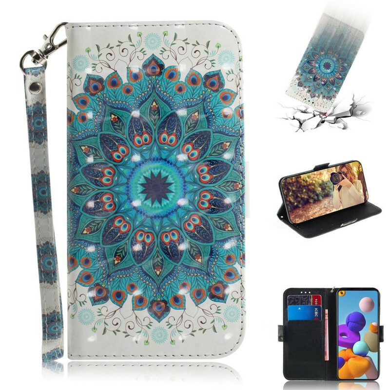 Custodia A Portafoglio Samsung Galaxy A21s Mandala Magistrale Con Cinturino