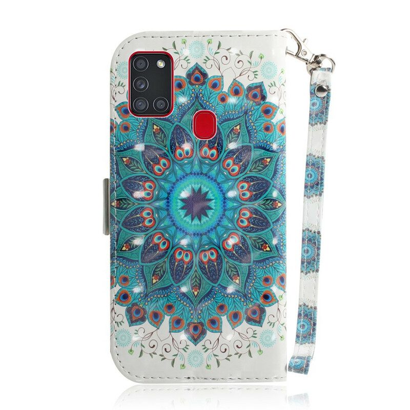 Custodia A Portafoglio Samsung Galaxy A21s Mandala Magistrale Con Cinturino