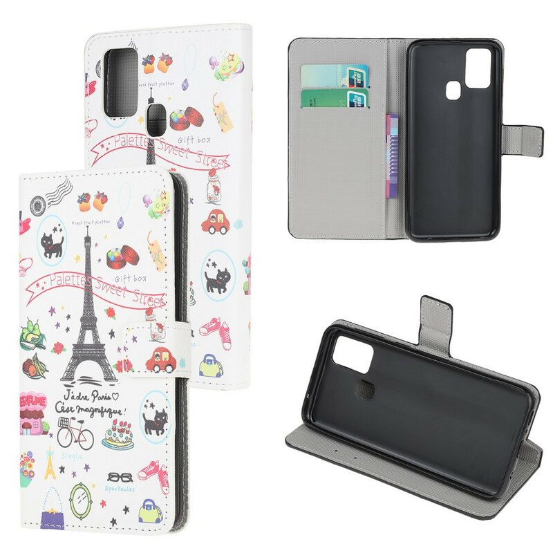 Custodia in pelle Samsung Galaxy A21s Amo Parigi