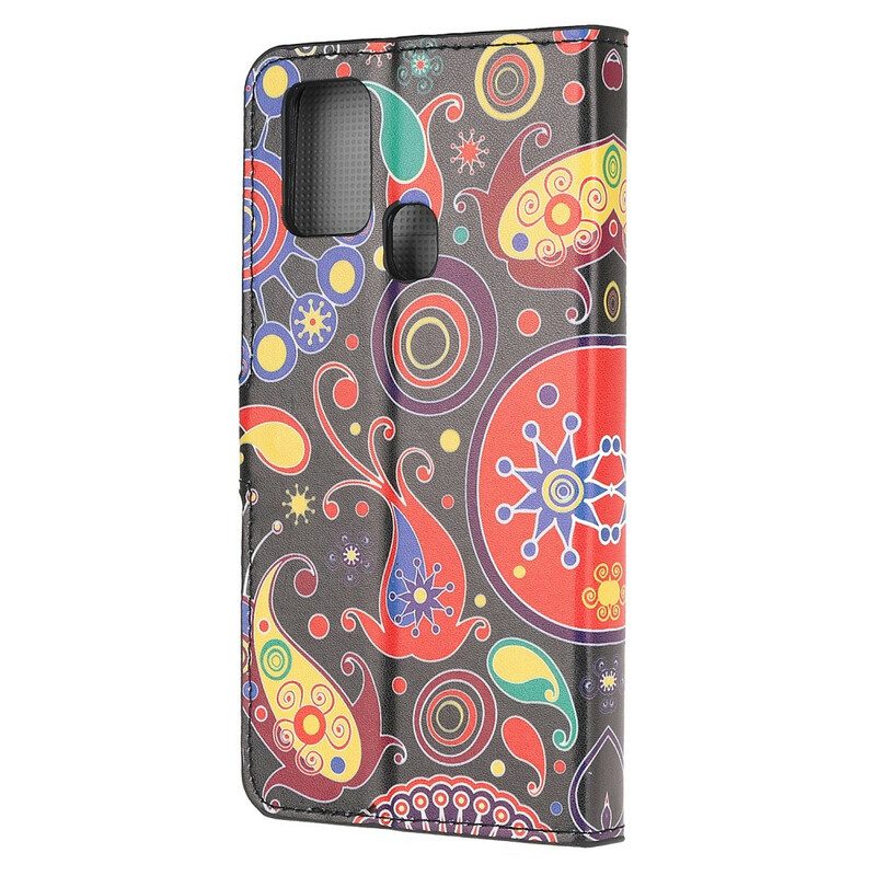 Custodia in pelle Samsung Galaxy A21s Disegno Della Galassia