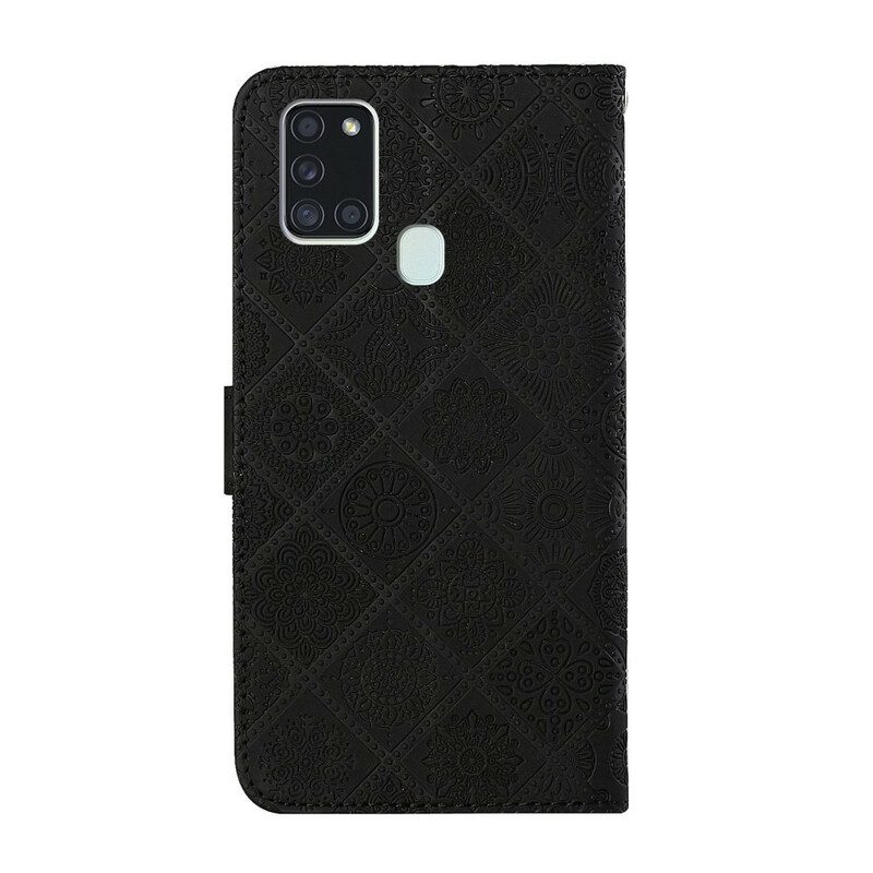 Custodia in pelle Samsung Galaxy A21s Modello Di Arazzo