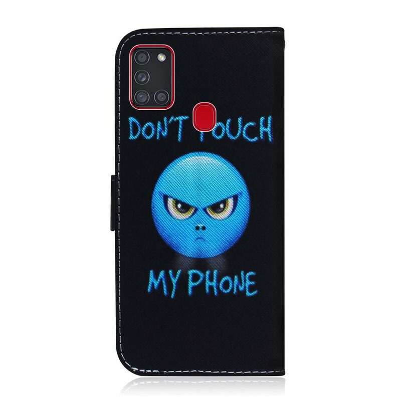 Custodia in pelle Samsung Galaxy A21s Telefono Emoji