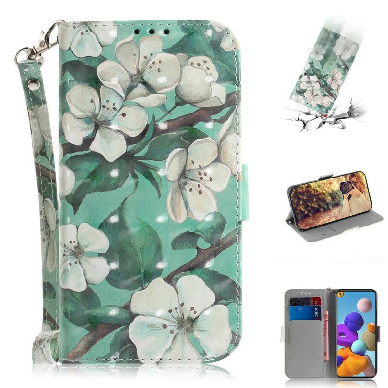 Folio Cover Samsung Galaxy A21s Cinghia Fiore Albero