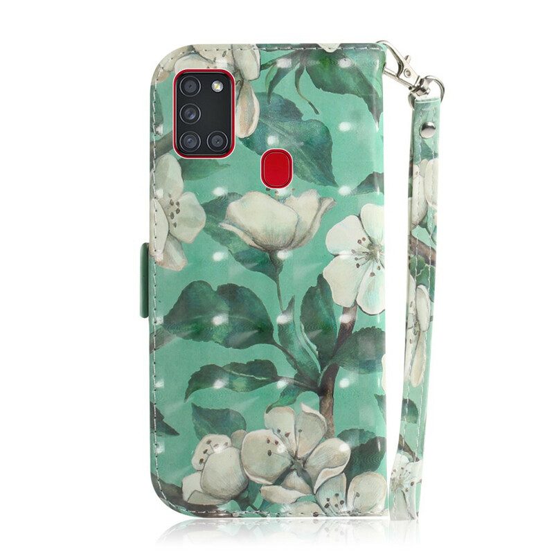 Folio Cover Samsung Galaxy A21s Cinghia Fiore Albero