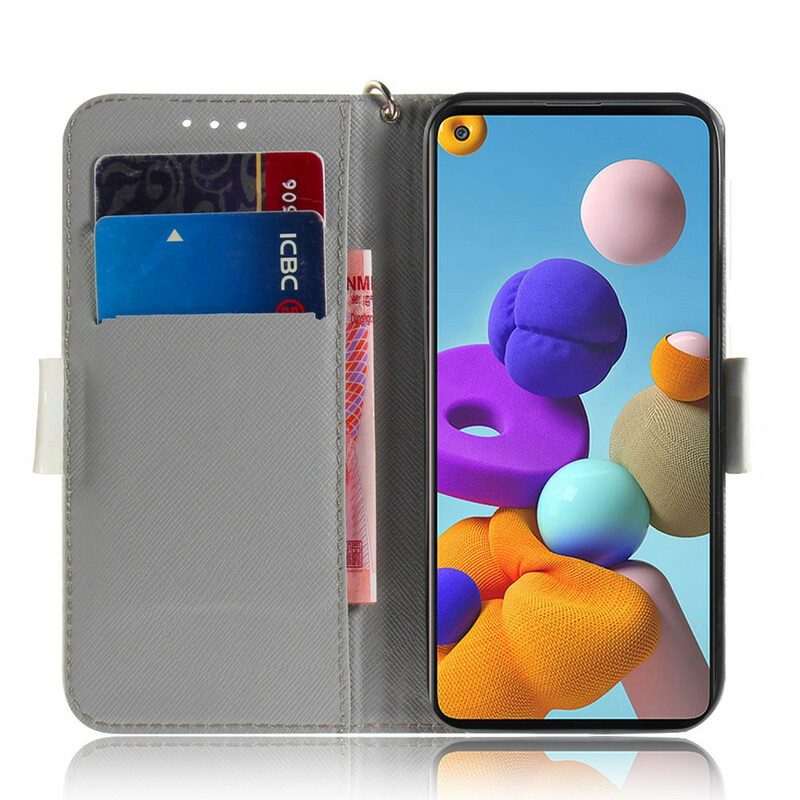 Folio Cover Samsung Galaxy A21s Cinghia Fiore Albero