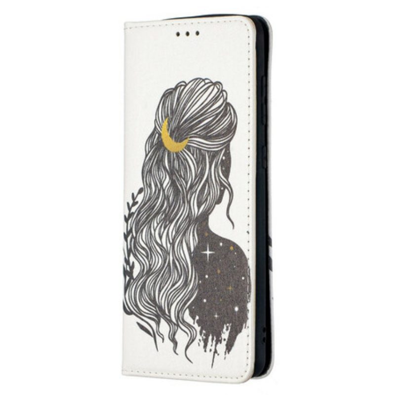 Folio Cover Samsung Galaxy A21s Custodia in pelle Bei Capelli