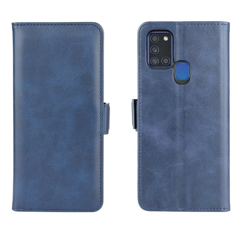 Folio Cover Samsung Galaxy A21s Custodia in pelle Doppio Lembo