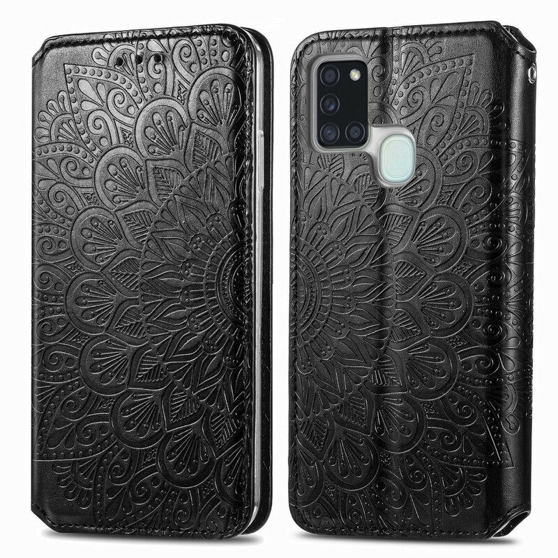 Folio Cover Samsung Galaxy A21s Custodia in pelle Mandala