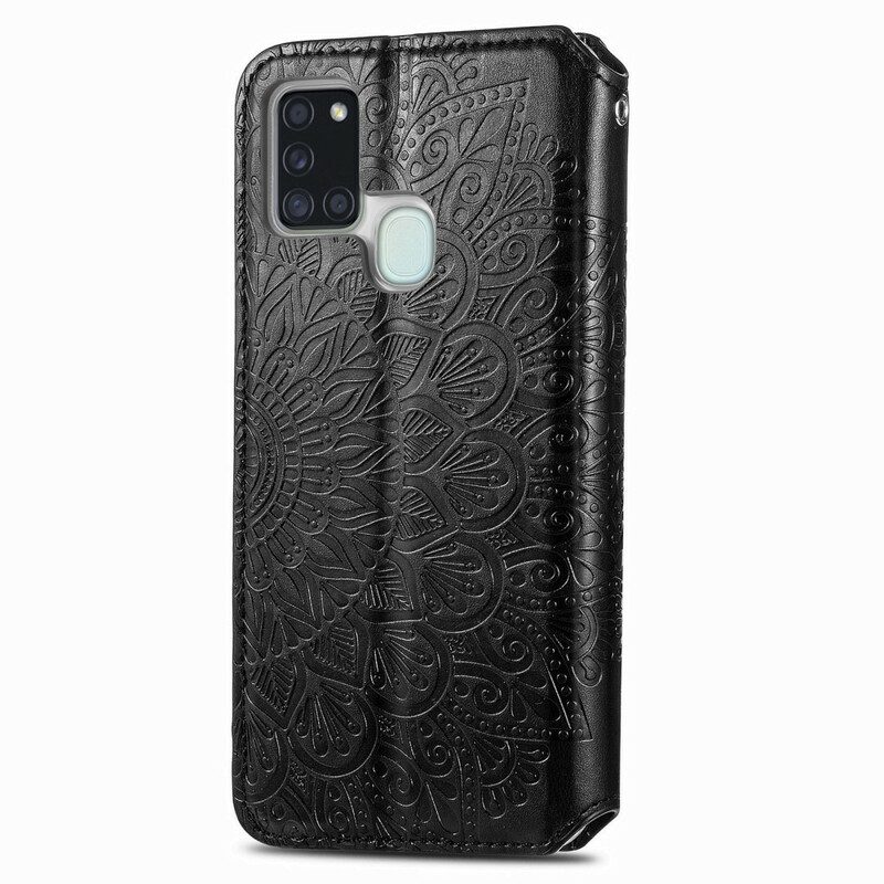 Folio Cover Samsung Galaxy A21s Custodia in pelle Mandala