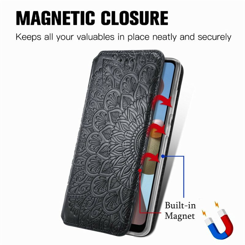 Folio Cover Samsung Galaxy A21s Custodia in pelle Mandala