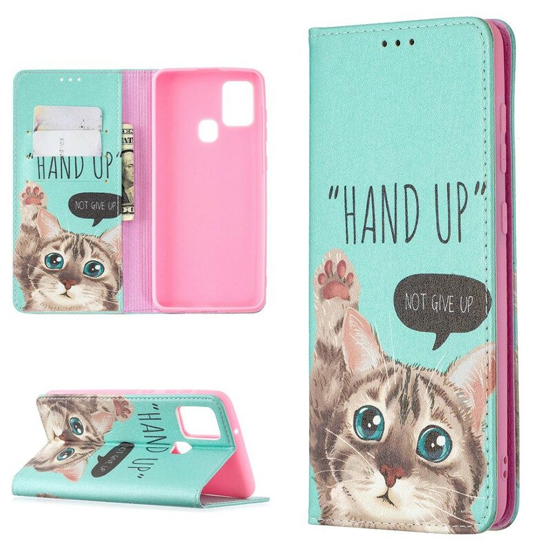 Folio Cover Samsung Galaxy A21s Custodia in pelle Mano In Alto