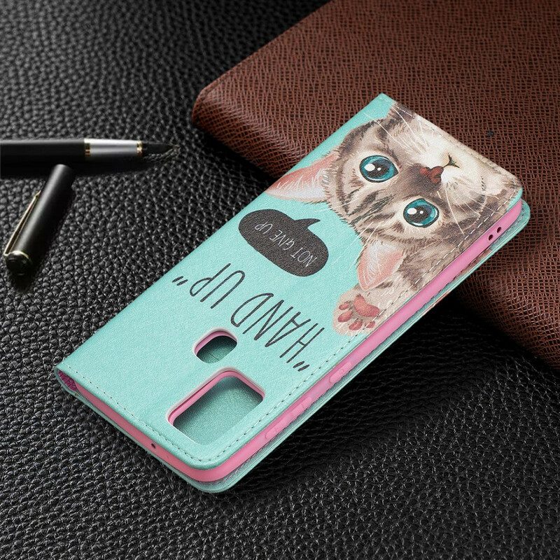 Folio Cover Samsung Galaxy A21s Custodia in pelle Mano In Alto