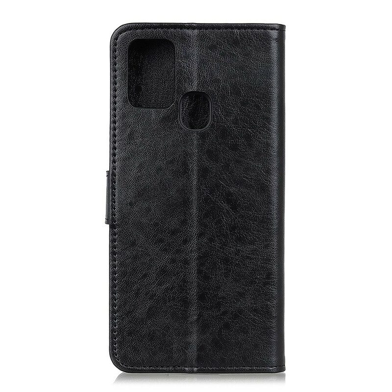 Folio Cover Samsung Galaxy A21s Custodia in pelle Patta Frontale Effetto Pelle Lucida