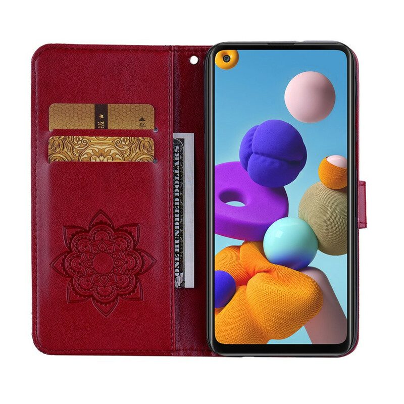 Folio Cover Samsung Galaxy A21s Gufo Mandala E Cordino