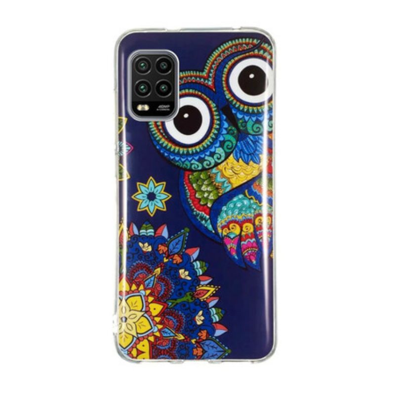 Cover Xiaomi Mi 10 Lite Mandala Gufo Fluorescente