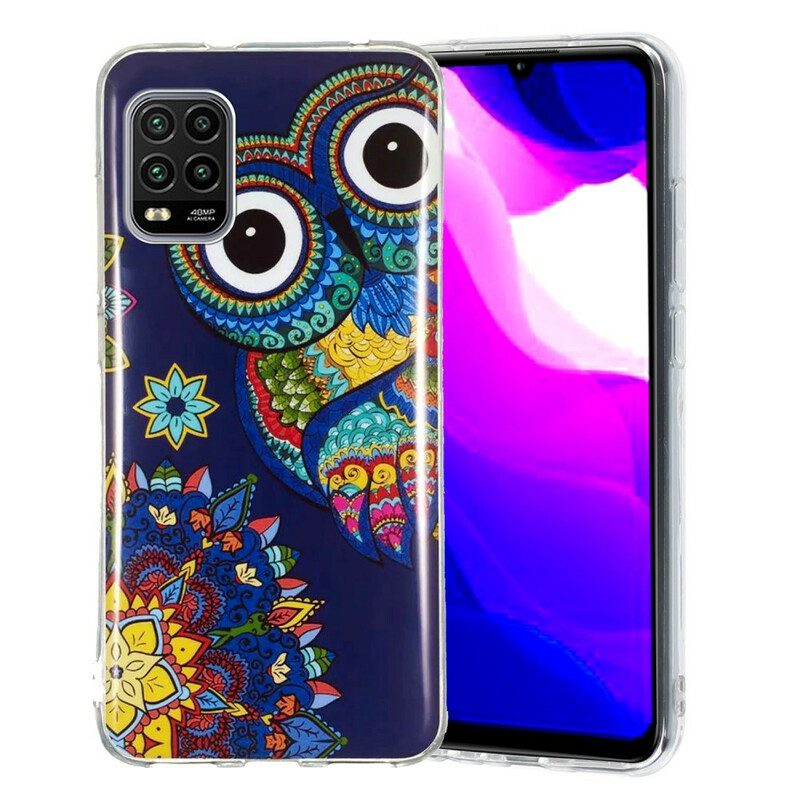 Cover Xiaomi Mi 10 Lite Mandala Gufo Fluorescente