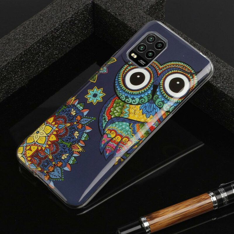 Cover Xiaomi Mi 10 Lite Mandala Gufo Fluorescente