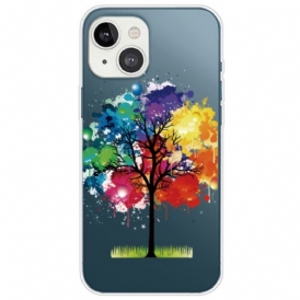 Cover iPhone 14 Plus Albero Dell'acquerello Senza Soluzione Di Continuità