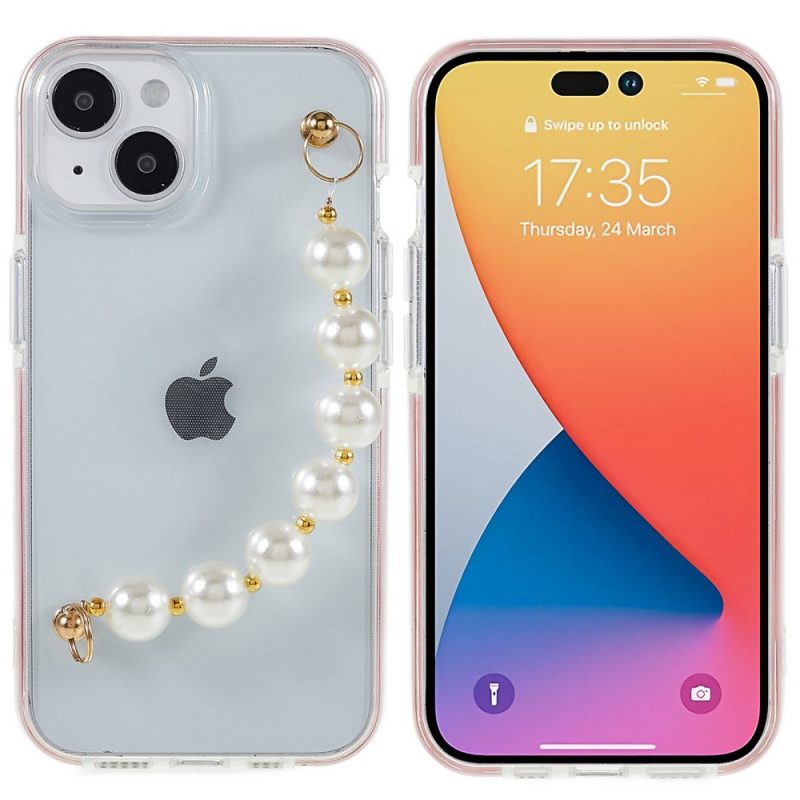 Cover iPhone 14 Plus Bracciale In Silicone Perline