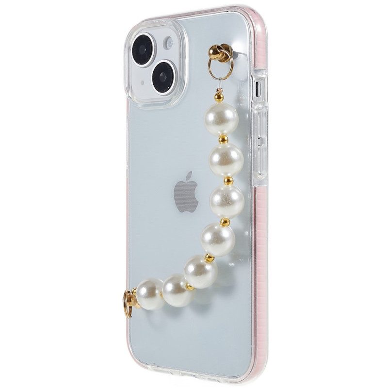 Cover iPhone 14 Plus Bracciale In Silicone Perline