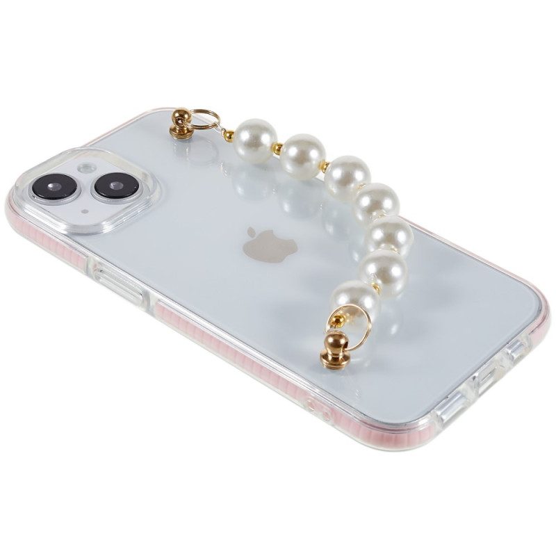 Cover iPhone 14 Plus Bracciale In Silicone Perline