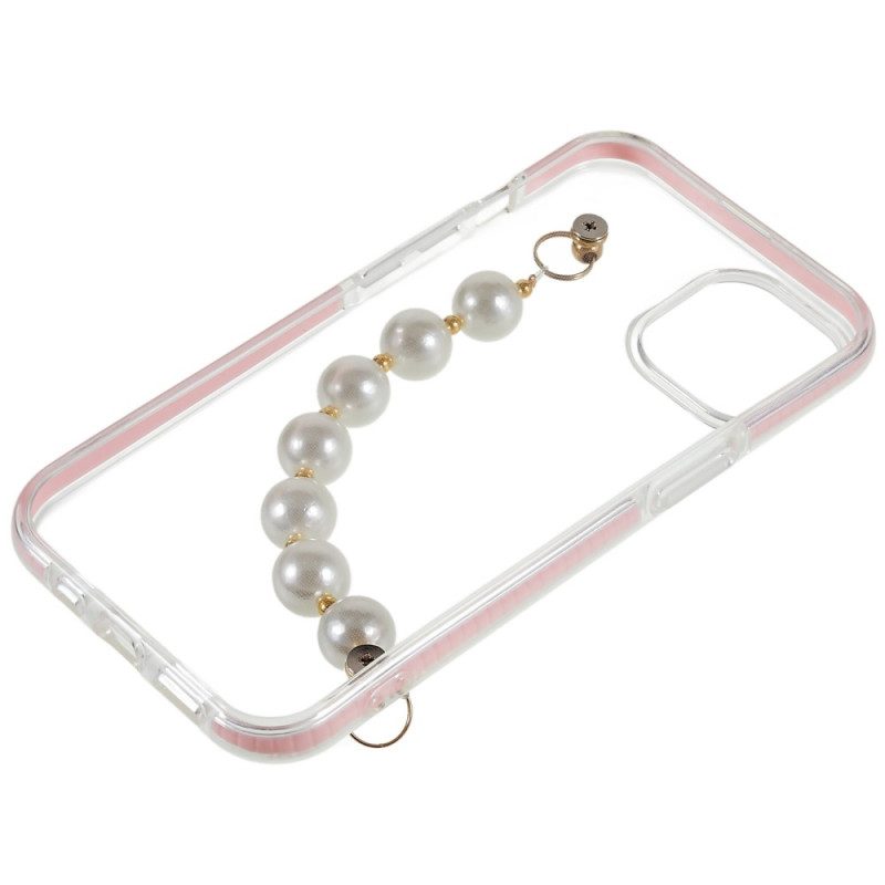 Cover iPhone 14 Plus Bracciale In Silicone Perline