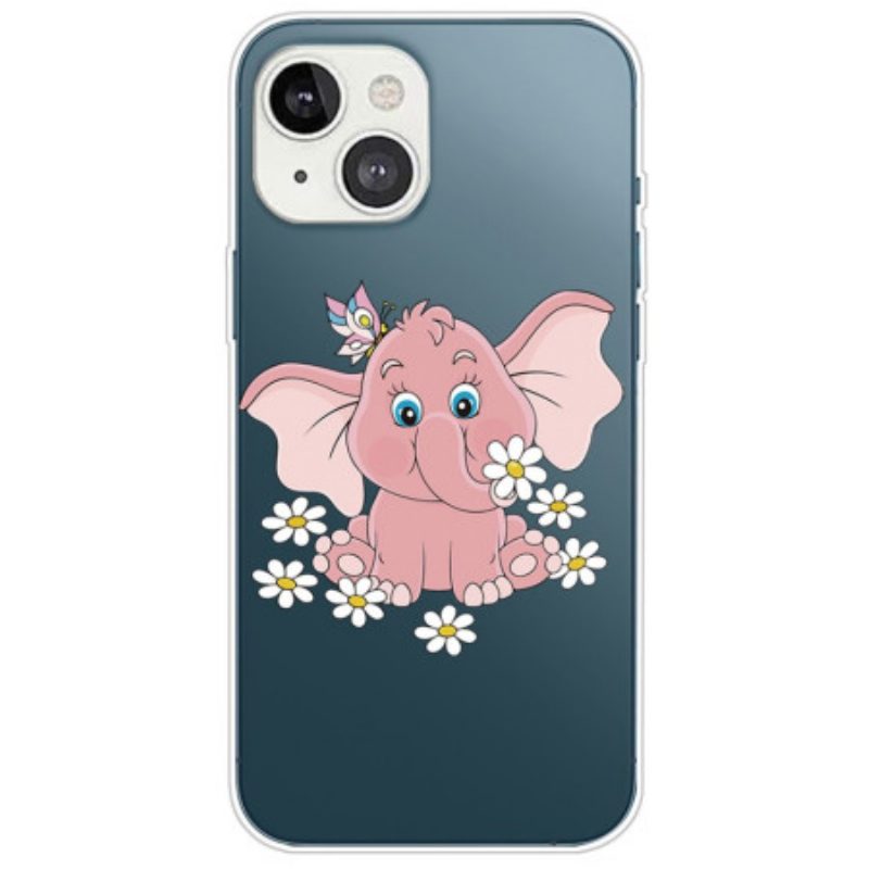 Cover iPhone 14 Plus Elefante Rosa Senza Cuciture