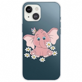 Cover iPhone 14 Plus Elefante Rosa Senza Cuciture