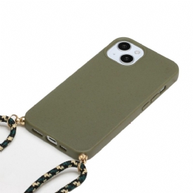 Cover iPhone 14 Plus Silicone Con Cordino Colorato