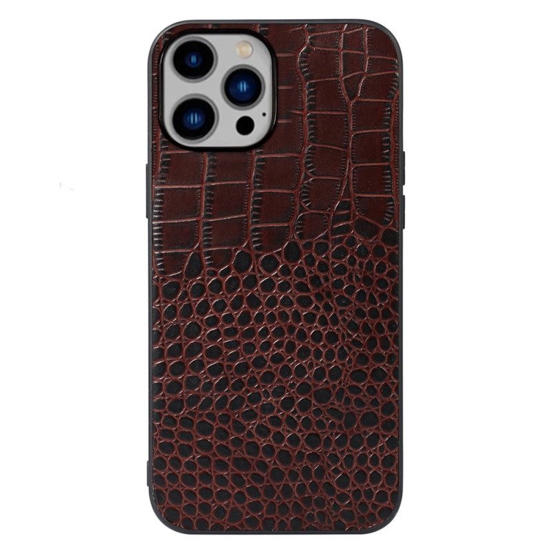 Cover iPhone 14 Plus Vera Pelle Di Coccodrillo