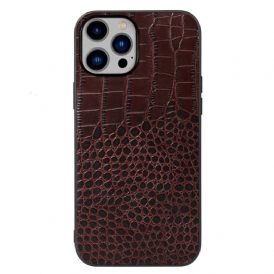 Cover iPhone 14 Plus Vera Pelle Di Coccodrillo