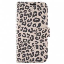 Custodia A Portafoglio iPhone 14 Plus Stile Pelle Di Leopardo