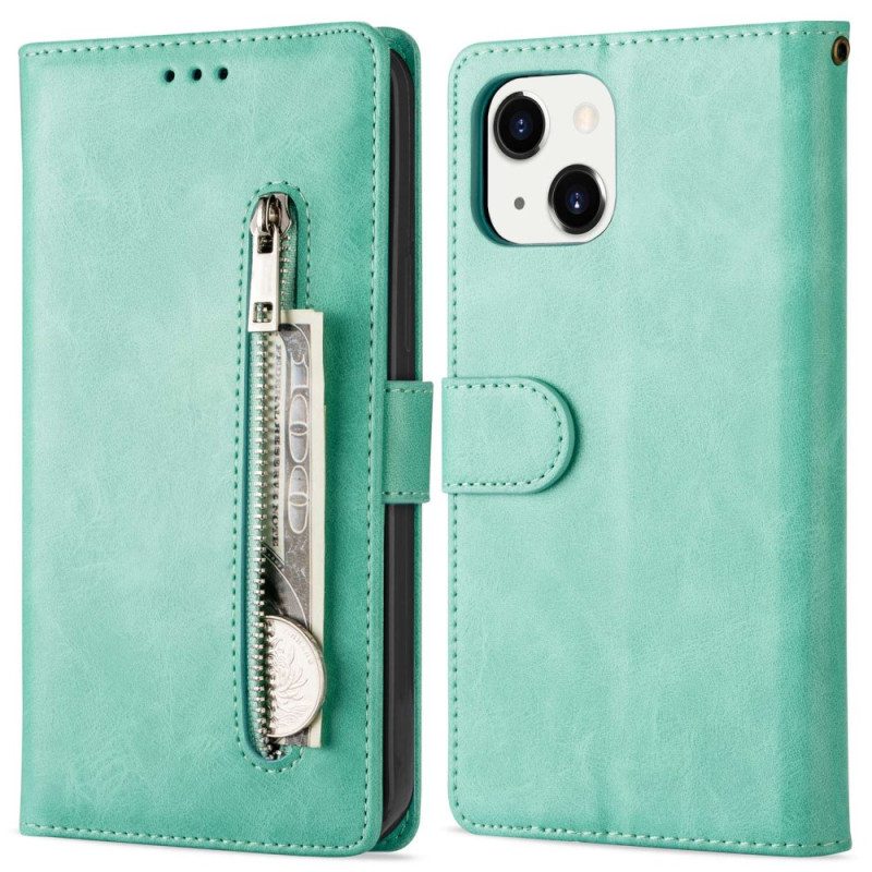 Custodia in pelle iPhone 14 Plus Borsa Con Cordino