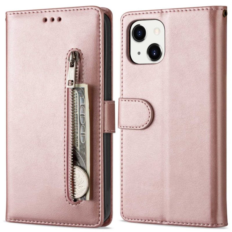 Custodia in pelle iPhone 14 Plus Borsa Con Cordino