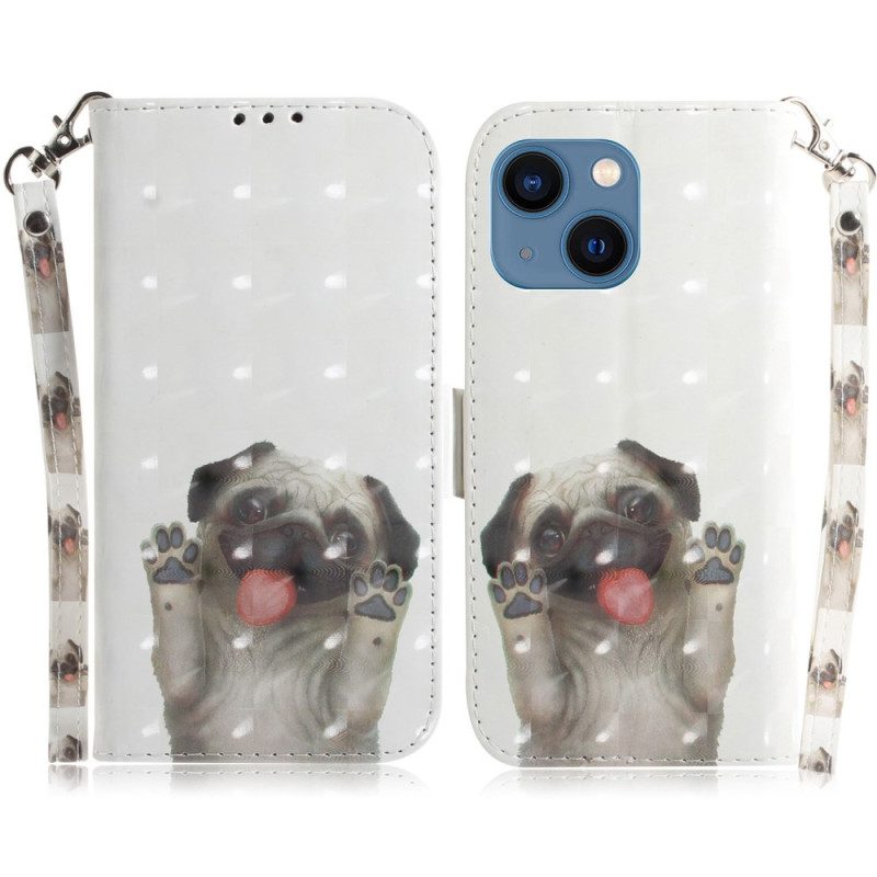 Custodia in pelle iPhone 14 Plus Cane Perizoma