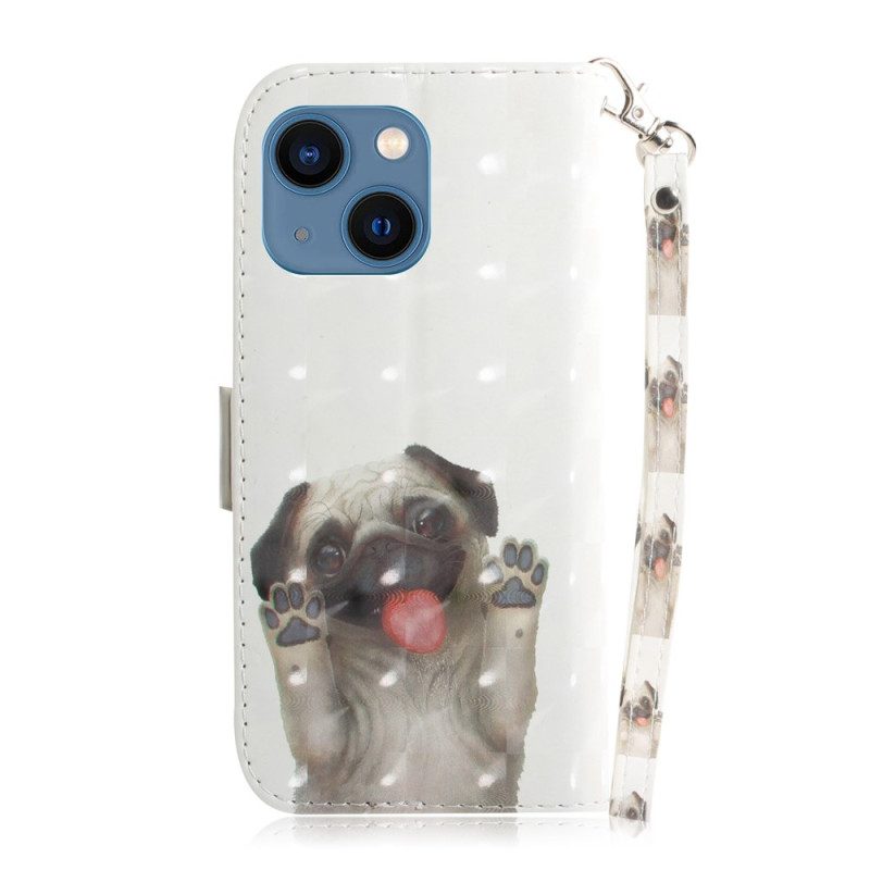 Custodia in pelle iPhone 14 Plus Cane Perizoma