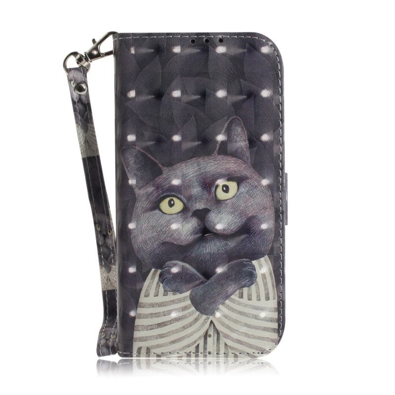 Custodia in pelle iPhone 14 Plus Perizoma Gatti