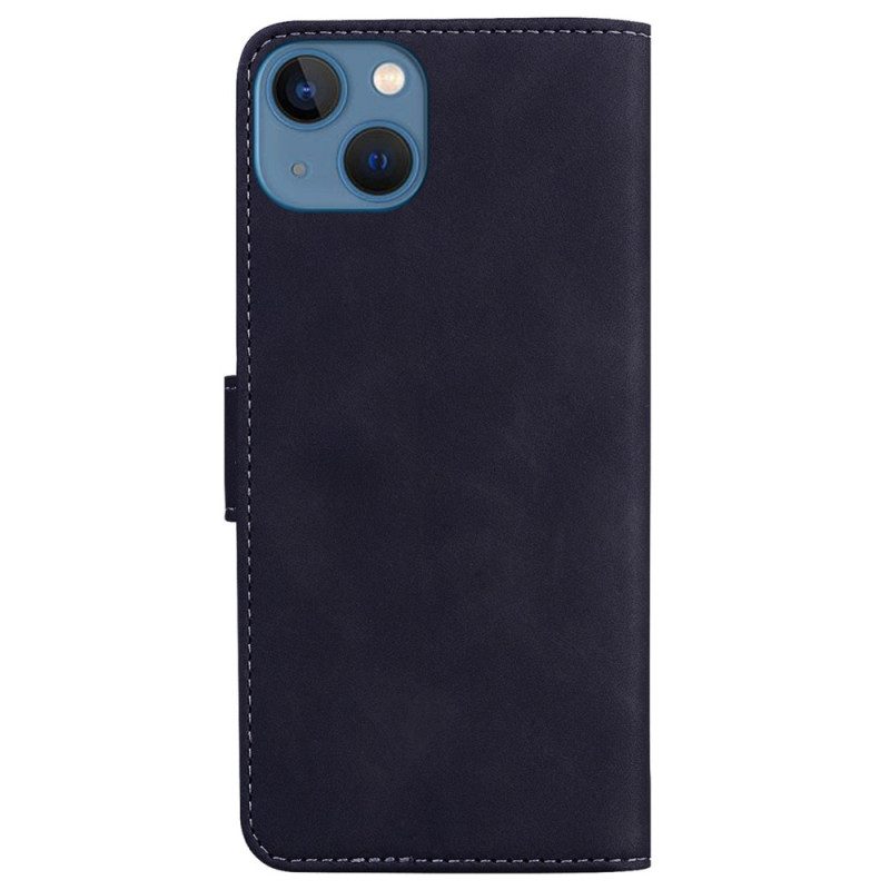 Custodia in pelle iPhone 14 Plus Stile Couture In Pelle