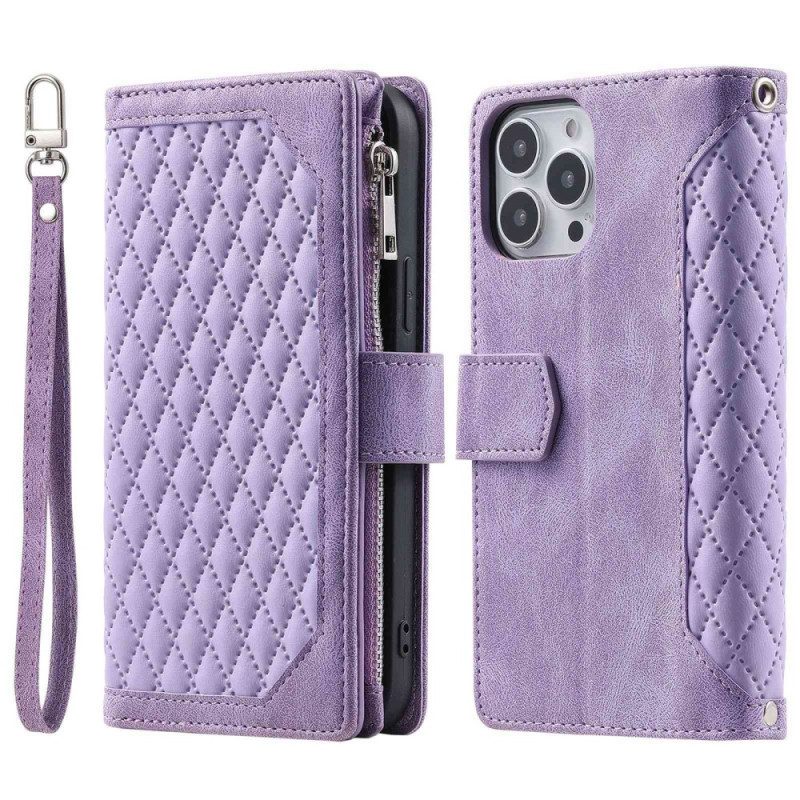 Custodia in pelle iPhone 14 Plus Stile Trapuntato