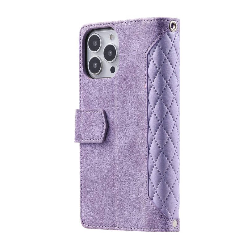 Custodia in pelle iPhone 14 Plus Stile Trapuntato